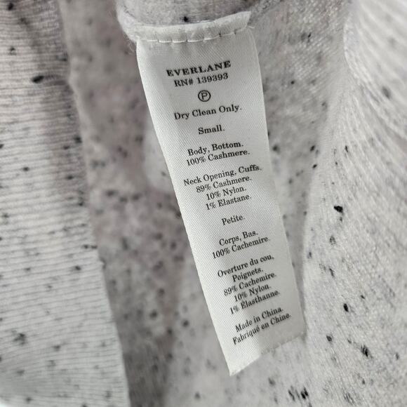 Everlane The Grade A Cashmere Sweater Gray Speckled Crew Neck Pullover Size S - Picture 5 of 6